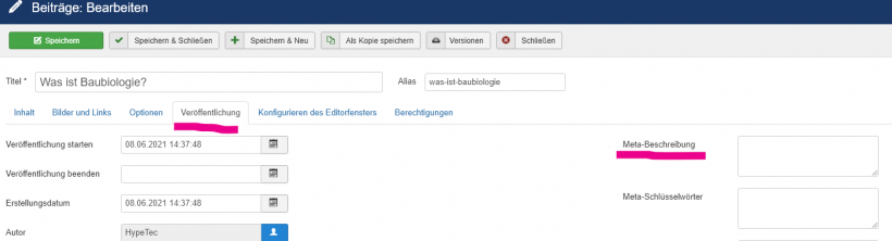 Metabeschreibung / Seitentitel Metabeschreibung / Seitentitel